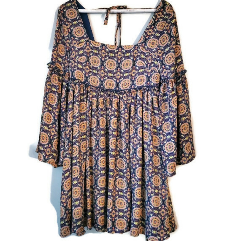 Love, FIRE BOHO Style Multicolored Patterned Dress - Picture 1 of 8
